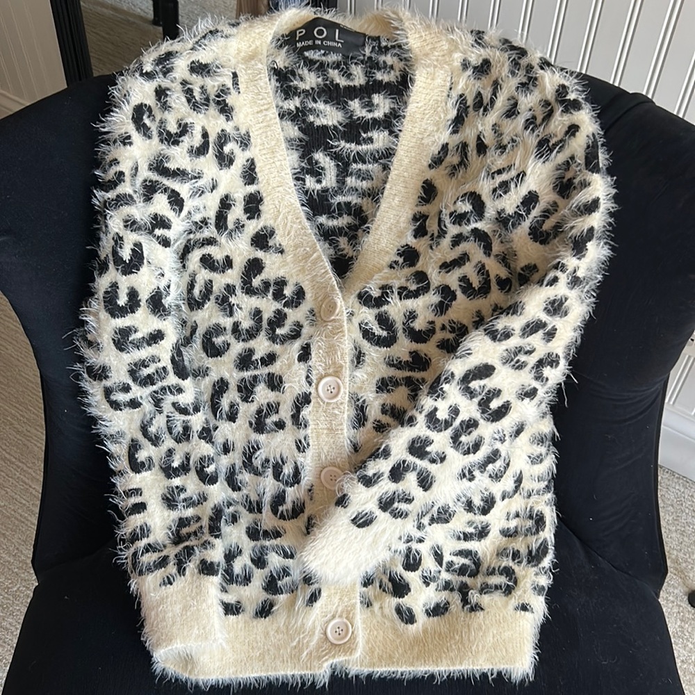 Cheetah print cardigan